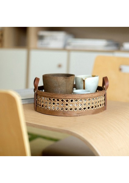 Rattan Dokuma Depolama Sepeti Odası Yuvarlak Meyve Ekmek Için Yerleştirme Tepsisi Nefes Alabilir Masaüstü Organizatör -Kahverengi,организаторы Hmoe (Yurt Dışından) fiyatları