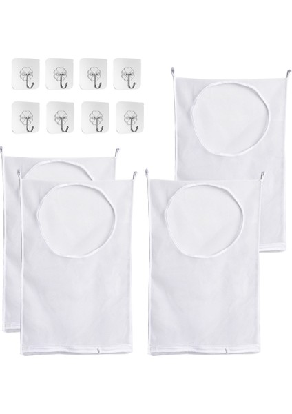 4packs Kapı Asılı Çamaşır Sepeti Çantası Fermuarlı ve Geniş Açık Üstü, Çamaşır Odası Öğrenci Yurdu Seyahatinde Kullanılan,организаторы Hmoe (Yurt Dışından)