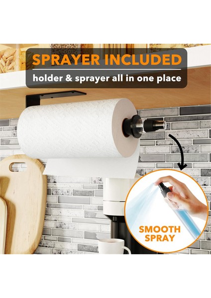 Sprey Şişeli Kağıt Havluluk, Mutfak ve Banyo Için Duvara Monte Kağıt Havlu Rulosu (Siyah),организаторы Hmoe (Yurt Dışından) modelleri