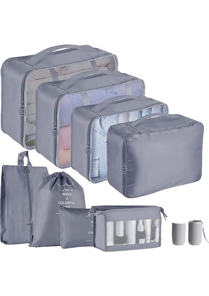 Bavul Için Ambalaj Küpleri, 9 Pcs Bavul Organizatör Çanta Seti Bagaj Ambalaj Organizatörleri,организаторы Hmoe (Yurt Dışından)