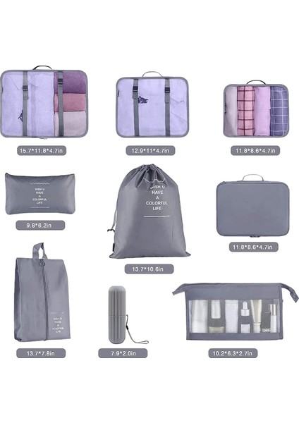 Bavul Için Ambalaj Küpleri, 9 Pcs Bavul Organizatör Çanta Seti Bagaj Ambalaj Organizatörleri,организаторы Hmoe (Yurt Dışından) fiyatları