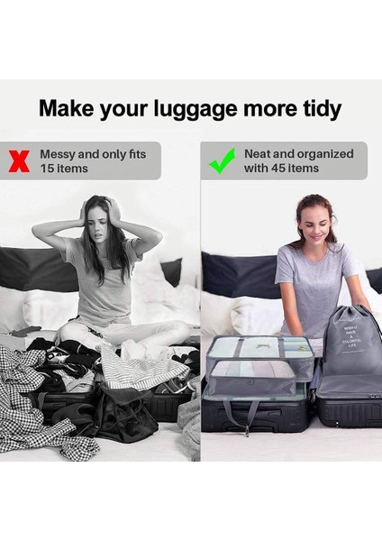 Bavul Için Ambalaj Küpleri, 9 Pcs Bavul Organizatör Çanta Seti Bagaj Ambalaj Organizatörleri,организаторы Hmoe (Yurt Dışından) fırsatları