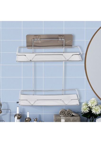 Çift Katmanlı Banyo Organizatör Paslanmaz Çelik Depolama Rafı Mutfak Banyo Tuvalet Duvar Asılı Kozmetik Çok Fonksiyonlu Depolama Rafı,организаторы Hmoe (Yurt Dışından) modelleri