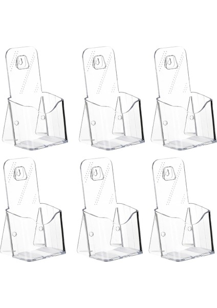 Akrilik Broşür Tutucu, 6 Paket Üç Katlı 4 Inç Geniş Broşür Tutucu Duvara Montaj/tezgah Üstü Organizatör Ekran Broşürü Için,организаторы Hmoe (Yurt Dışından)