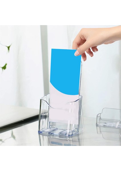 Akrilik Broşür Tutucu, 6 Paket Üç Katlı 4 Inç Geniş Broşür Tutucu Duvara Montaj/tezgah Üstü Organizatör Ekran Broşürü Için,организаторы Hmoe (Yurt Dışından) fiyatları