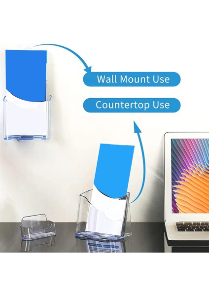 Akrilik Broşür Tutucu, 6 Paket Üç Katlı 4 Inç Geniş Broşür Tutucu Duvara Montaj/tezgah Üstü Organizatör Ekran Broşürü Için,организаторы Hmoe (Yurt Dışından) modelleri