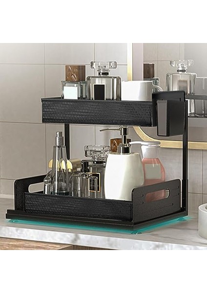 Organizatörler, Banyo Organizatörleri Dolap Altı Depolama, Çekmece Kancalı Bardaklarla 2 Katlı Sayaç Depolama,организаторы Hmoe (Yurt Dışından) indirimleri