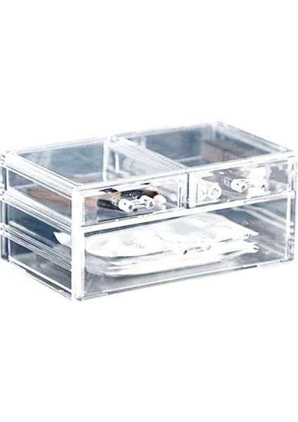 3 Çekmeceli ve Çıkarılabilir Üst Ruj Tutuculu Şeffaf Makyaj Organizatörü, Vanity'nizi, Banyonuzu, Şifonyerinizi Geliştirir,организаторы Hmoe (Yurt Dışından) fırsatları