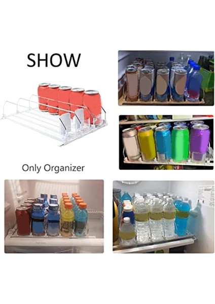 Buzdolabı-Beyaz Otomatik Itici Kayma Için Içecek Düzenleyici, Buzdolabı Için Soda Dispenseri - 15 Kutuya Kadar Tutar,организаторы Hmoe (Yurt Dışından) modelleri