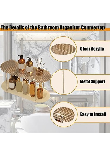 2 Katlı Banyo Tepsisi, Makyaj Rafı Tezgah Üstü Düzenleyici, Banyo Rafı Düzenleyici, Kozmetik, Cilt Bakımı, Parfümlükler,организаторы Hmoe (Yurt Dışından) fiyatları