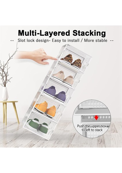 Ayakkabı Saklama Kutusu, Şeffaf Şeffaf Ayakkabı Saklama Kutuları Sert Plastik Istiflenebilir Organizatör Konteynerleri Kutuları Beyaz,организаторы Hmoe (Yurt Dışından) fiyatları