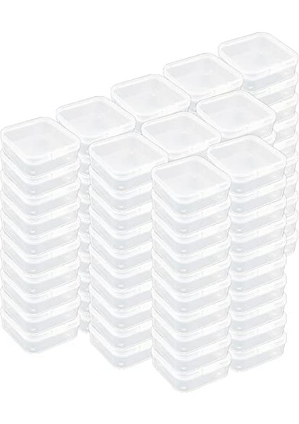Kare Mini Şeffaf Plastik Saklama Kapları Küçük Öğeler Için Kapaklı Kutu Kasa (1.77X1.77X0.8INCH), 100 Paket,организаторы Hmoe (Yurt Dışından)