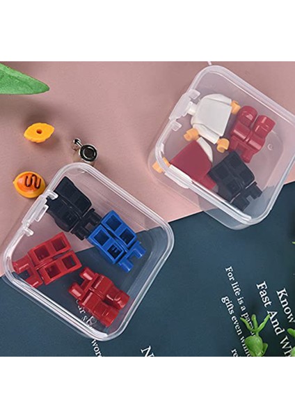Kare Mini Şeffaf Plastik Saklama Kapları Küçük Öğeler Için Kapaklı Kutu Kasa (1.77X1.77X0.8INCH), 100 Paket,организаторы Hmoe (Yurt Dışından) modelleri