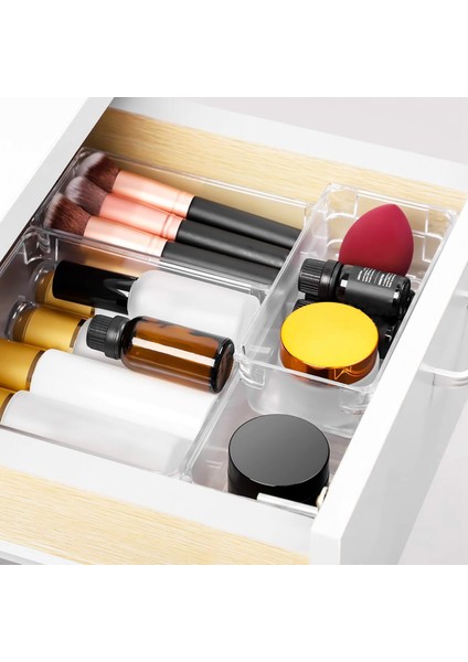 Ofis Için 3 Boyutlu Şeffaf Plastik Saklama Kutuları Bölücü Makyaj Organizatörü ile 12 Masa Çekmece Organizatör Tepsisi Seti,организаторы Hmoe (Yurt Dışından) fırsatları