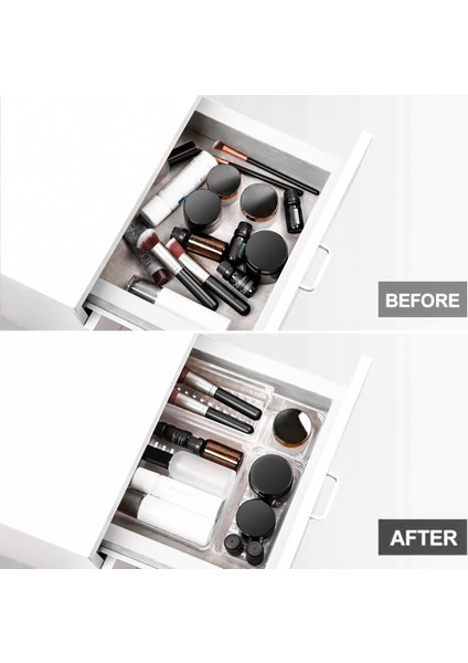 Ofis Için 3 Boyutlu Şeffaf Plastik Saklama Kutuları Bölücü Makyaj Organizatörü ile 12 Masa Çekmece Organizatör Tepsisi Seti,организаторы Hmoe (Yurt Dışından) indirimleri