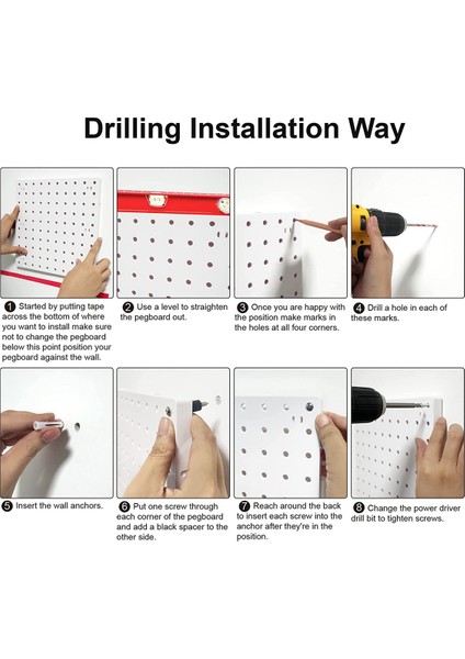 Pegboard'lar, Duvar Düzenleyici Paneller, Duvar Asma Panoları, El Sanatları Odası, Mutfak, Garaj, Oturma Odası, Banyo (4 Adet),организаторы Hmoe (Yurt Dışından)