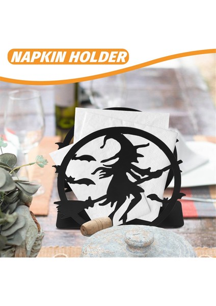 Cadılar Bayramı Peçete Depolama Rafı, Cadı Masaüstü Peçete Saklama Kutusu Yemek Masası,организаторы Hmoe (Yurt Dışından)