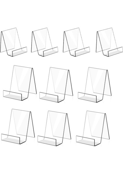10 Paket Akrilik Kitap Standı Şeffaf Akrilik Ekran Şövale Tutucu Resim Albümlerini, Kitapları Görüntülemek Için (6 Büyük + 4 Küçük),организаторы Hmoe (Yurt Dışından)