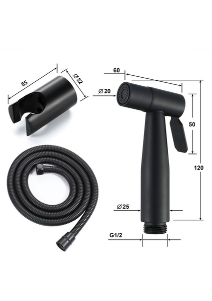 Siyah El Tipi Paslanmaz Çelik Tuvalet El Bide Musluk Püskürtücü Temizleme Seti Seti Tabancası Tuvalet Sprey Banyo Için Kendi Kendini Temizleyen Duş Başlığı (Yurt Dışından) indirimleri
