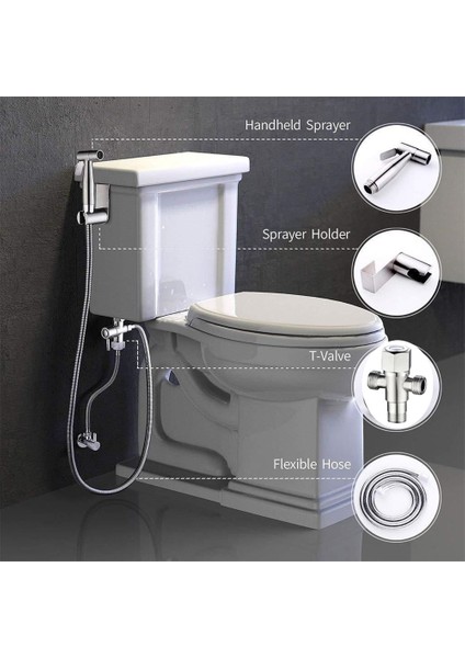 Tek Bide Tarzı El Tuvalet Bide Püskürtme Seti Duş Başlığı Duvara Monte Taşınabilir Bide Banyo Musluklar Tuvalet Yağmurlama Hygieower (Yurt Dışından)