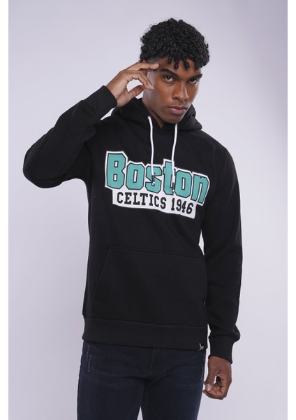 Sıyah Gabria Boston Baskılı Sweat