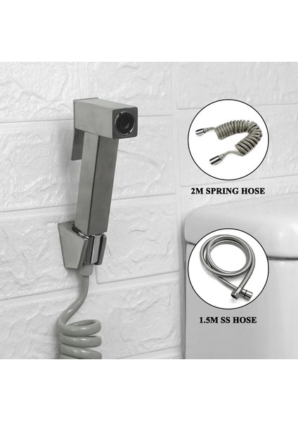 Yalnızca Pvc Hortum Stili El Taşınabilir Bebek Bezi Bide Tuvalet Shattaf Püskürtme Seti Bebek Bezi Bez Püskürtücüler Banyo Bide Duş Başlığı Memesi Fırçalanmış (Yurt Dışından) modelleri