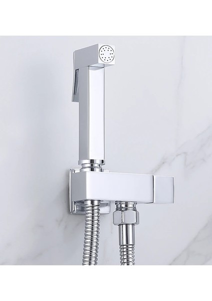 Sadece Bide Tarzı Pirinç Duş Seti Douche Tuvalet Seti Bide Püskürtücü Banyo Balkon Duvara Monte El Kendi Kendini Temizleyen Bide Siyah Fırçalanmış Altın (Yurt Dışından)
