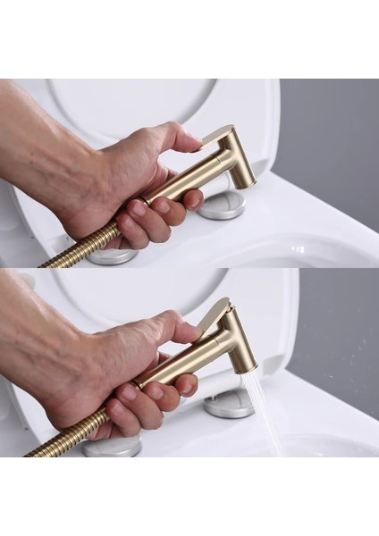 B Metal Gri Tarzı Püskürtücü Shattaff Seti Katı Pirinç Tuvalet Duş Banyo Bahçe Araba Yıkama Parlaklık Krom Siyah Gül Altın Metal Gri (Yurt Dışından) modelleri