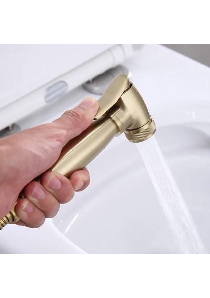 B Metal Gri Tarzı Püskürtücü Shattaff Seti Katı Pirinç Tuvalet Duş Banyo Bahçe Araba Yıkama Parlaklık Krom Siyah Gül Altın Metal Gri (Yurt Dışından) fırsatları