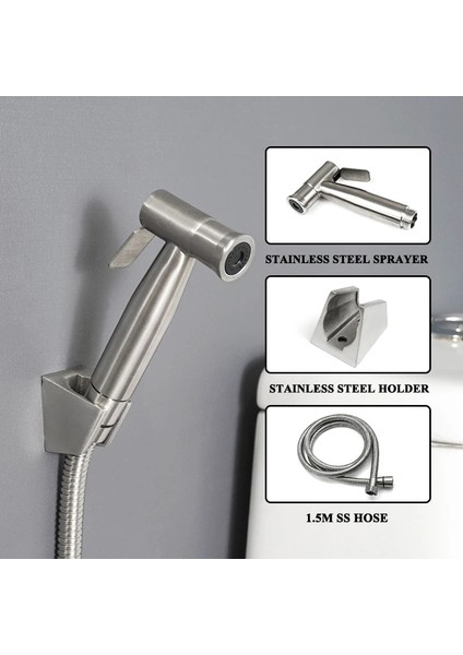 Yalnızca Tip B Püskürtücü Stili El Taşınabilir Bebek Bezi Bide Tuvalet Shattaf Püskürtme Seti Bebek Bezi Bez Püskürtücüler Banyo Bide Duş Başlığı Memesi Fırçalanmış (Yurt Dışından)