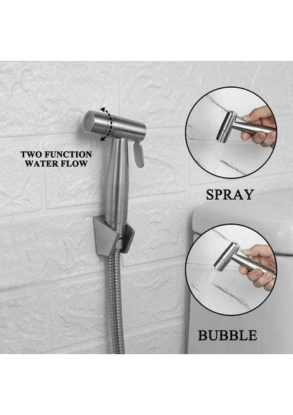 Yalnızca Tip B Püskürtücü Stili El Taşınabilir Bebek Bezi Bide Tuvalet Shattaf Püskürtme Seti Bebek Bezi Bez Püskürtücüler Banyo Bide Duş Başlığı Memesi Fırçalanmış (Yurt Dışından)