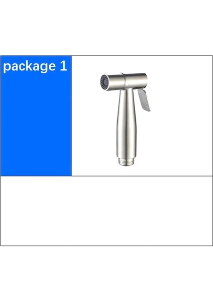 Paket 1 Tarzı Paslanmaz Çelik Bide Püskürtme Seti Kiti Tuvalet Metal El Banyo Duş Başlığı El Hiçbir Matkap Duvar Tutucu Kendi Kendini Temizleyen (Yurt Dışından)