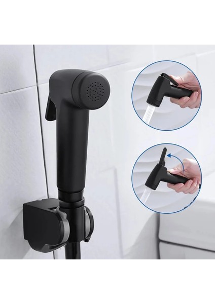 Bir Stil Tuvalet Şırınga Bide Kafası El Hortumu Sprey Müslüman Sıhhi Shattaf Kiti Duş Hortum ve Tutucu Banyo Armatür Shattaf Vana (Yurt Dışından) fiyatları