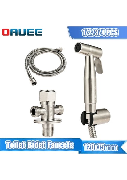 3 Adet Set Stili Tuvalet Bide Musluklar El Paslanmaz Çelik Bide Püskürtücüler Fırçalanmış Banyo Su Tabancası Püskürtme Tabancası Duş Musluklar Temizleme Araçları (Yurt Dışından)