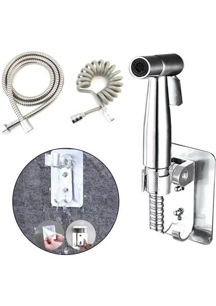 Paket 9 Tarzı Paslanmaz Çelik Bide Püskürtme Seti Kiti Tuvalet Metal El Banyo Duş Başlığı El Hiçbir Matkap Duvar Tutucu Kendi Kendini Temizleyen (Yurt Dışından) modelleri