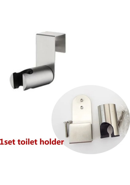 H Tarzı El Taşınabilir Tuvalet Bide Püskürtme Tabancası Tutucu Paslanmaz Çelik El Bide Musluk Ev Banyo Duş Başlığı Hortumu Kendi Kendini Temizleyen (Yurt Dışından)
