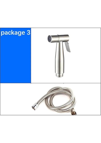 Paket 3 Tarzı El Tuvalet Asılı Sepet Bide Püskürtücü Su Musluk Seti Kiti Paslanmaz Çelik Duş Başlığı Wc El Banyo Kendi Kendini Temizleyen (Yurt Dışından)