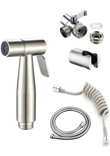 Bir Stil El Taşınabilir Tuvalet Bide Püskürtme Tabancası Tutucu Paslanmaz Çelik El Bide Musluk Ev Banyo Duş Başlığı Hortumu Kendi Kendini Temizleyen (Yurt Dışından) fiyatları