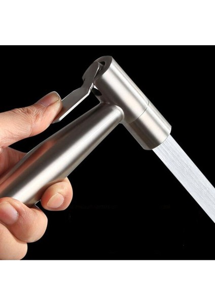 Bir Stil El Taşınabilir Tuvalet Bide Püskürtme Tabancası Tutucu Paslanmaz Çelik El Bide Musluk Ev Banyo Duş Başlığı Hortumu Kendi Kendini Temizleyen (Yurt Dışından) fırsatları