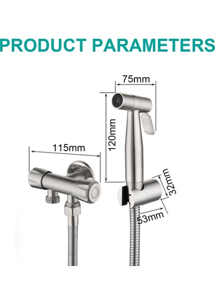 Püskürtücü - Yumruksuz Stil Banyo Hortumu Tutucu Yıkama El Paslanmaz Çelik Duş Bide Püskürtme Seti Shattaf Vücut Musluk Tuvalet Banyo Basınçlı (Yurt Dışından) indirimleri