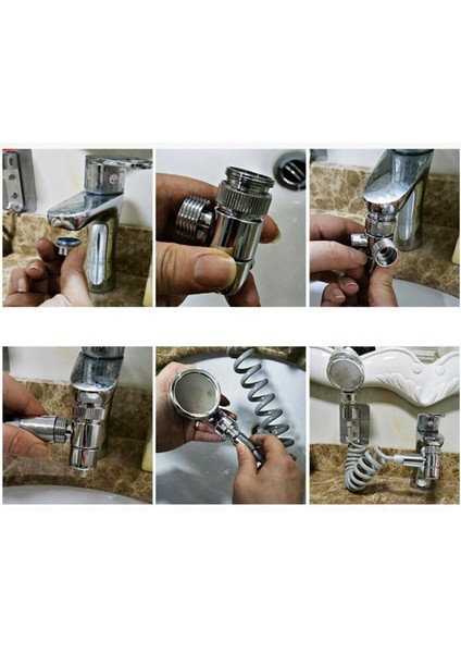 Kafa 2mset Stili Taşınabilir Tuvalet El Düzenlenen Bide Sprey Duş Başlığı Seti Sistemi ile Yaylı Hortum Duvar Tutucu Douche Kiti Vana Banyo Püskürtücü Dokunun (Yurt Dışından)