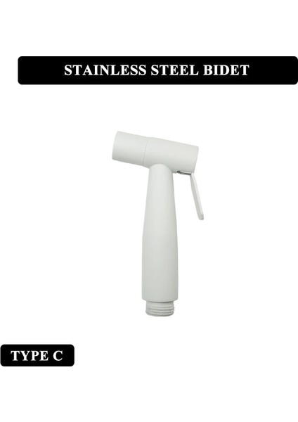 C Tipi Yalnızca Bide Stili Beyaz El Düzenlenen Tuvalet Bide Püskürtücü Banyo Shattaf Basma Düğmesi ile Taşınabilir Duş Başlığı Başlığı Yüksek Basınçlı Duş Seti (Yurt Dışından)