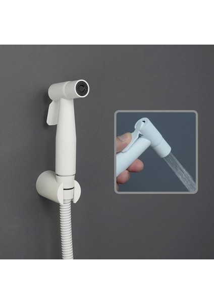 C Tipi Yalnızca Bide Stili Beyaz El Düzenlenen Tuvalet Bide Püskürtücü Banyo Shattaf Basma Düğmesi ile Taşınabilir Duş Başlığı Başlığı Yüksek Basınçlı Duş Seti (Yurt Dışından) fırsatları