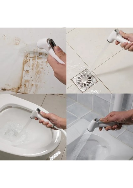 Paket 8 Tarzı Beyaz Tuvalet Püskürtme Tabancası Bide Kendini Temizleyici Su Hortumu Vana Seti Wc Banyo Musluk Duş Başlığı Abs Sprinkler Kızarma Püskürtücü (Yurt Dışından) modelleri