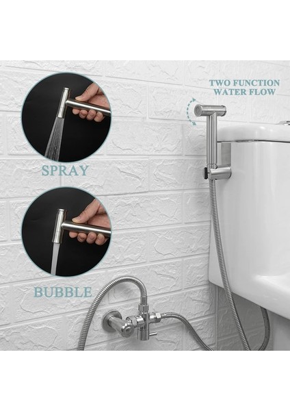 B Yalnızca Püskürtücü Stili El Tuvalet Bide Püskürtme Seti Paslanmaz Çelik El Bide Musluk Banyo El Püskürtücü Duş Başlığı Tankı Kanca ve Duvara Montaj (Yurt Dışından) fiyatları