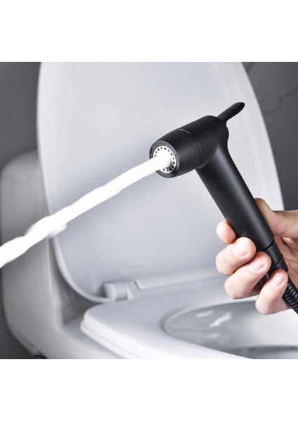 Siyah Stil El Bide Püskürtme Tabancası Siyah Çift Su Yolu Shattaf Püskürtücü Banyo Tuvalet Taşınabilir Bide Musluklar Seyahat Bide Eki (Yurt Dışından) fırsatları