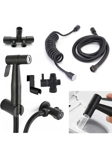 Paket 12 Tarzı Taşınabilir Tuvalet El Bide Püskürtme Tabancası Duş Başlığı Musluk Paslanmaz Çelik Banyo Kendi Kendini Temizleyen Su Hortumu Duvar Tutucu U26 (Yurt Dışından) indirimleri