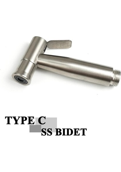 C Yalnızca Püskürtücü Stili Paslanmaz Çelik Iki Kurulum Tuvalet El Bide Musluk Banyo Bide Duş Püskürtücü Pirinç T Adaptörü Tankı Kancalı Tutucu (Yurt Dışından)