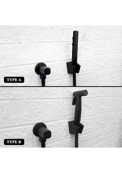 B Yalnızca Püskürtücü Stili Tuvalet Banyo El Bide Sprey Bebek Bezi Duvara Monte Duş Püskürtme Seti Paslanmaz Çelik Taşınabilir Shattaf Jet Douche Kiti Siyah (Yurt Dışından) modelleri