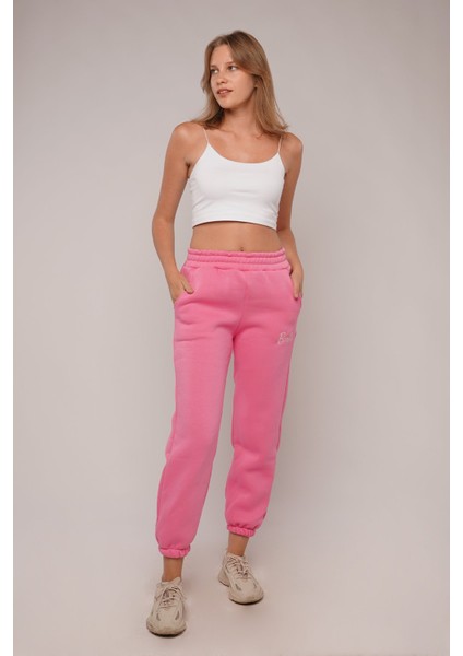 Pembe Barbie Baskılı Eşofman Altı